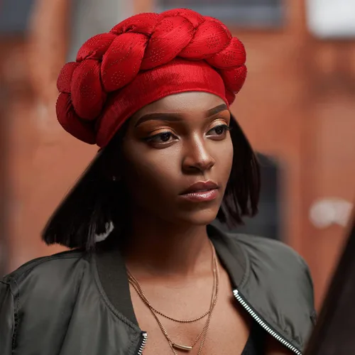 Vista 6 de 6 unidades de turbante africano para mujeres negras, gorro trenzado elástico africano para el cabello trenzado