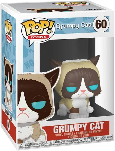 Vista 3 de Funko Icons: Grumpy Cat - Grumpy Cat Pop! Figura de vinilo (incluye funda protectora compatible con caja Pop Box)