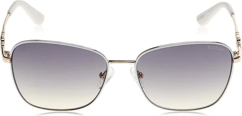Vista 2 de GUESS Gafas de sol de metal con ribete de mariposa, Blanco verde degradado
