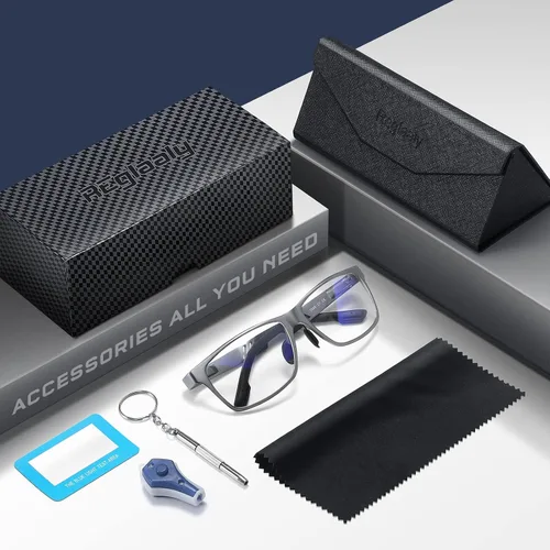 Vista 2 de Gafas de bloqueo de luz azul para hombres/mujeres, gafas de juegos para computadora, marco de metal