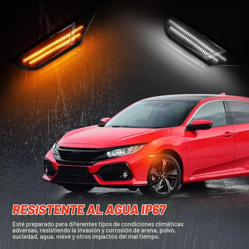 Vista 3 de 2 luces direccionales JDM con lente ahumada, color ámbar y blanco, bombilla LED frontal compatible con Honda Civic Sedan Coupe Hatchback 2016-2021