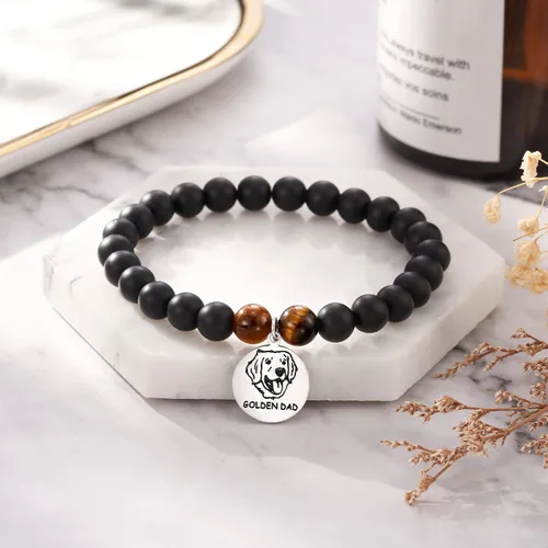 Vista 4 de JOGDIAM Dog Dad Gifts for Men, Dog Charm Bracelets for Dad with Gift Message Card, Fathers Day Jewelry Gifts Dog Lover Gift Ideas for Father's Day