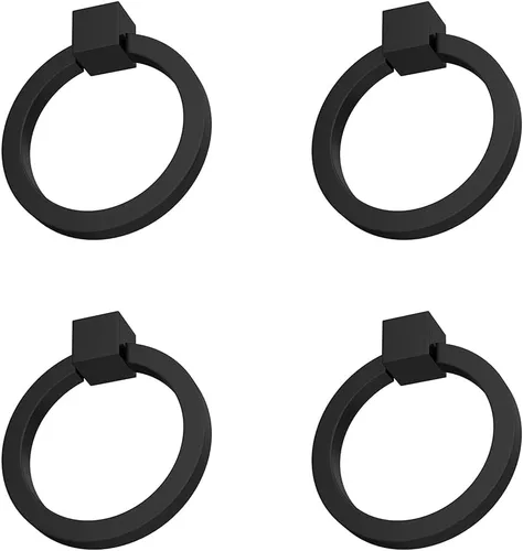 Vista 14 de RZDEAL 2 tiradores de latón macizo de 2.0 x 1-7/9 pulgadas para cajones de aparador, tiradores de anillo de muebles, manijas de puerta de armario
