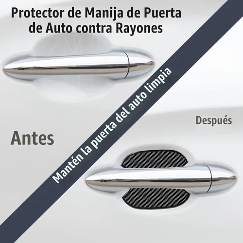 Vista 5 de Pegatina Protectora de Copa de Manija de Puerta de Auto de TPU Tipo Fibra de Carbono, Protector de Pintura de Puerta Auto, Películas de Protección