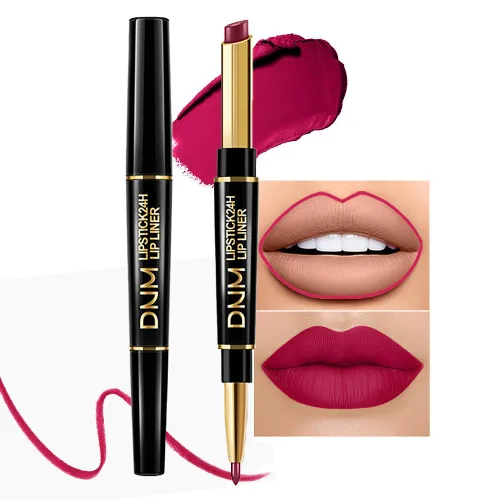 Vista 16 de Kaely Kit de Delineador de Labios Rojo y Lápiz Labial 2 en 1 para Mujeres, Kit de Labios Mate con Delineador de Labios, Tinte de Labios de Larga 01
