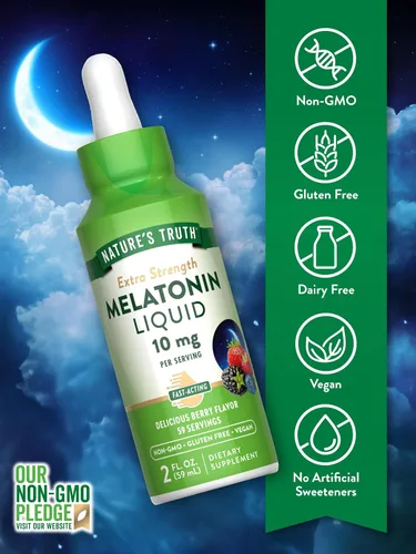 Vista 3 de Nature's Truth Melatonina líquida 10mg 2oz, 1 paquete