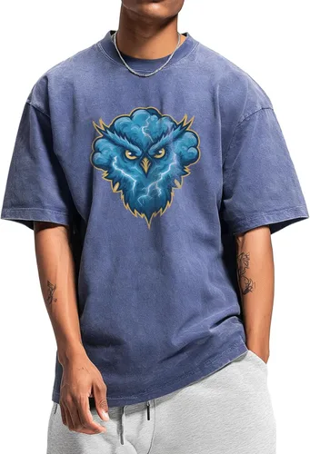 Vista 36 de domirica Camisetas gráficas para hombre, 100 % algodón lavado, manga corta, cuello redondo, Y2K, tallas grandes y altas, camisetas de verano 2026
