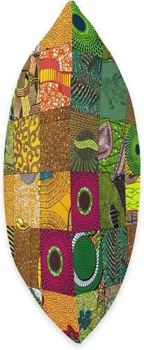 Vista 2 de Nativ Hand Ankara Kitenge - Almohada de retazos con estampado de cera africana, 16 x 16, multicolor