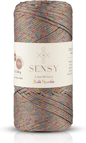 Vista 65 de Sensy Premium 2mm 229.5 metros de cuerda de poliéster 100% cordón de polipropileno Cordón de macramé 2mm Cordón para bolso de crochet Hilo