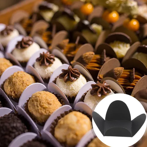 Vista 5 de DOITOOL Papel de envoltura de trufas, 200 piezas de papel de chocolate, forros de trufas de caramelos, envoltorios para magdalenas para cumpleaños