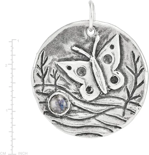 Vista 3 de Silpada Colgante de plata de ley con forma de luna de "Flutter Moon", Plata esterlina, Piedra lunar