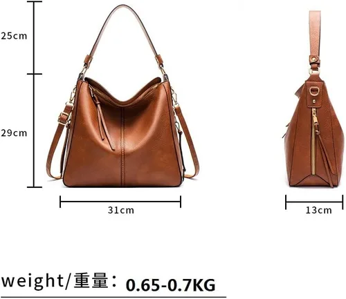 Vista 7 de Merlybell Bolso Hobo para mujer, bolso bandolera grande para mujer