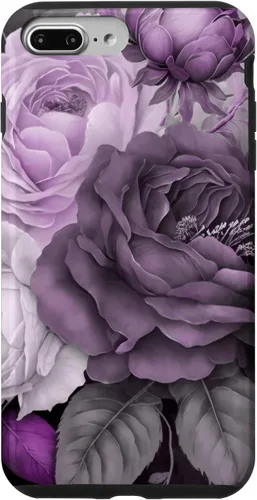 Vista 12 de Purple Watercolor Rose Flower Bouquet on Gray Case for iPhone 17