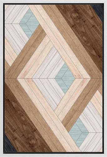 Vista 17 de IDEA4WALL Lienzo enmarcado para pared, decoración occidental, collage de polígonos de diamantes, paneles geométricos abstractos de madera, arte
