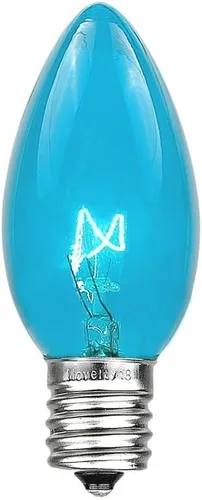 Vista 13 de Paquete de 25 bombillas de repuesto para cadena de luces de Navidad al aire libre C9 base E17/C9, 7 vatios Azul
