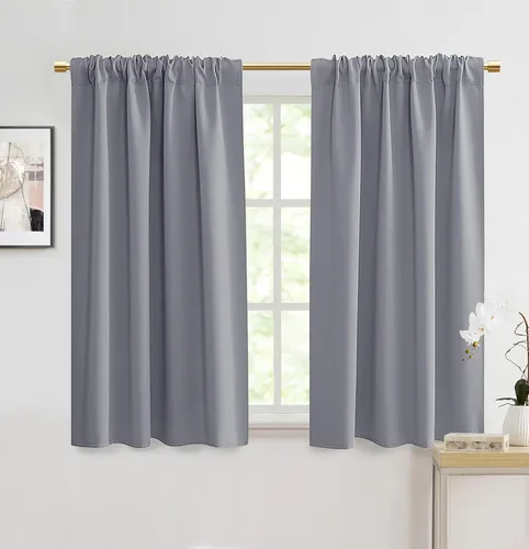 Vista 10 de Cortinas opacas de 48 pulgadas de largo, 34 pulgadas de ancho x 48 pulgadas de largo, cortinas opacas cortas con aislamiento térmico para Beige