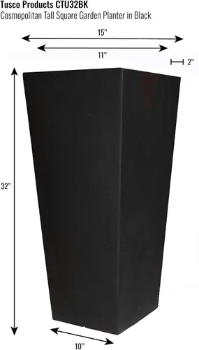 Vista 2 de Plantera alta Tusco Products CTU32BK Cosmo, color negro, 32
