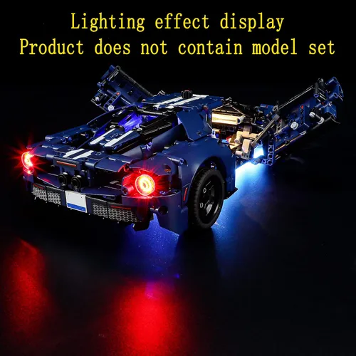 Vista 4 de GEAMENT Kit de luces LED compatible con Lego 2022 Ford GT – para Technic 42154 (juego de modelos no incluidos)