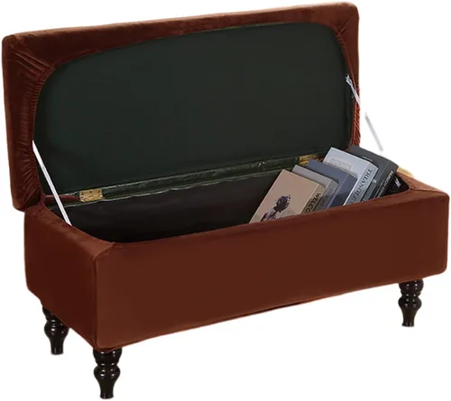 Vista 27 de FUANGUI Funda para Otomán Elástica de Almacenamiento Funda para Banco Otomán Impresa Plegable Banco de Almacenamiento Funda para Otomán Reposapiés