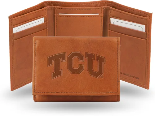 Vista 15 de Rico Industries NCAA Alabama Crimson Tide - Cartera triple de piel en relieve, color marrón