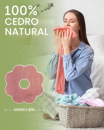 Vista 5 de Aryiten Bloques de cedro para almacenamiento de ropa, paquete de 32 anillos de cedro, tablones de cedro aromático para almacenamiento de ropa
