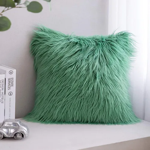 Vista 24 de Fundas de cojín Phantoscope serie de lujo, fundas de cojín de piel sintética estilo Mongolia, para sofá, cama y silla