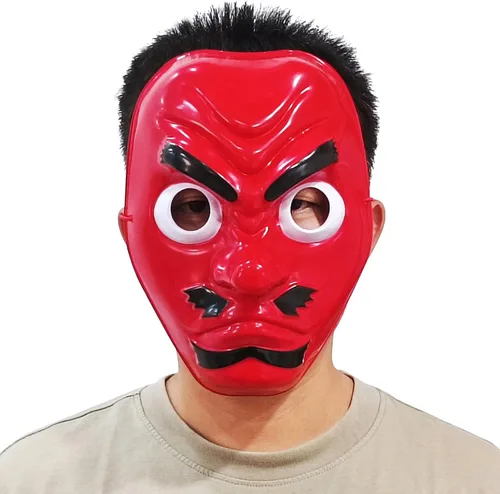 Vista 7 de Máscara japonesa de Tengu Noh Cosplay de PVC Demon Prajna tamaño completo para adultos disfraz de Halloween