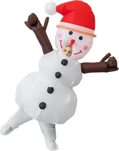 Vista 7 de AMHSCOCA Disfraces inflables de Papá Noel de Navidad para hombres, mujeres y adultos, para fiestas de vacaciones, carnaval