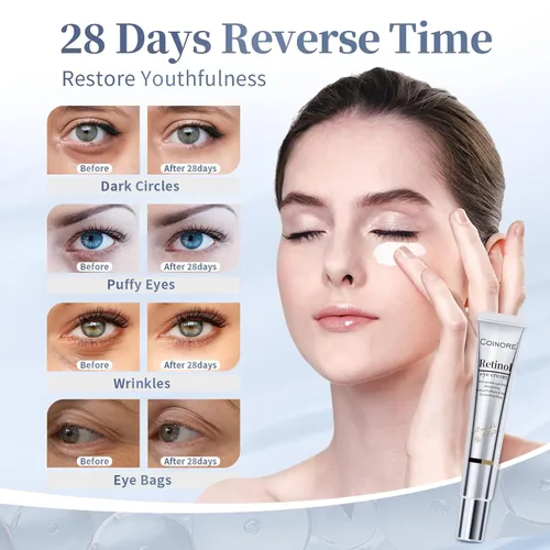 Vista 11 de Crema para debajo de los ojos con retinol – Crema antienvejecimiento para ojeras, hinchazón, arrugas, reduce las bolsas de ojos, líneas finas
