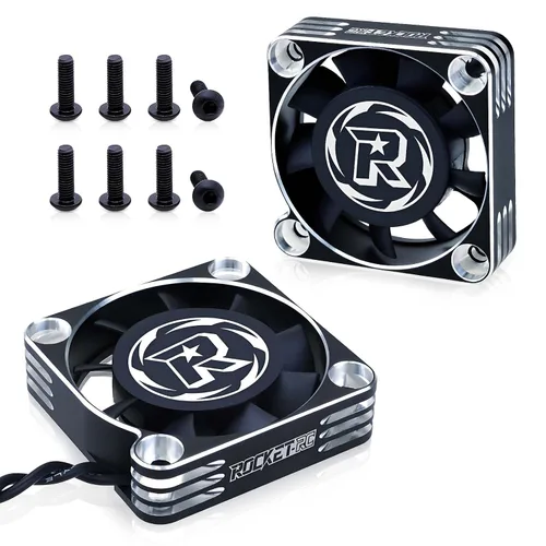 Vista 8 de Paquete de 2 ventiladores de refrigeración de motor RC de 1.575 pulgadas, ventilador de enfriamiento ESC de 16000RPM para camión 1/10 1/8 RC