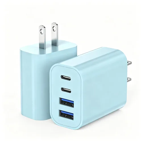 Vista 10 de Bloque de carga rápida de 40 W Apple 17 16, paquete de 2 bloques de cargador USB C rápido de 4 puertos, adaptador de corriente PD y adaptador QC