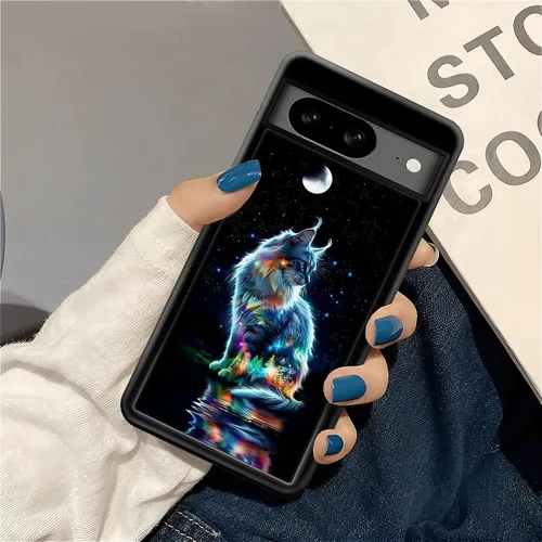 Vista 1778 de Compatible con Google Pixel 4A 5G Mobile Case Creative Acrylic Panel trasero Silicona Protección Grip especialmente diseñado para Google Pixel 4A 5G