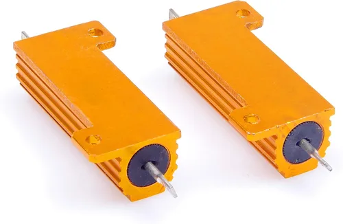Vista 4 de Resistor de carcasa de aluminio electrónico de 50 vatios, 2 ohmios, 5% bobinado de alambre, color dorado (paquete de 2)