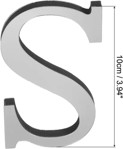 Vista 2 de PATIKIL Adhesivos de pared de acrílico 3D con letras S autoadhesivas para decoración del hogar, letrero artístico, para bricolaje, decoración