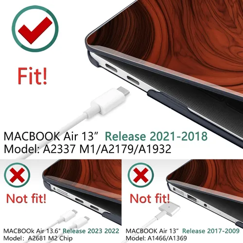 Vista 20 de TWOLSKOO Funda para MacBook Air de 13,3 pulgadas (versión antigua 2018-2021, modelos: M1 A2337, A2179, A1932) - Carcasa rígida con protector de Flor
