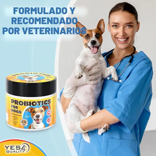 Vista 6 de Dog Probiotics, 120 tabletas prebióticas y probióticas con sabor a pollo