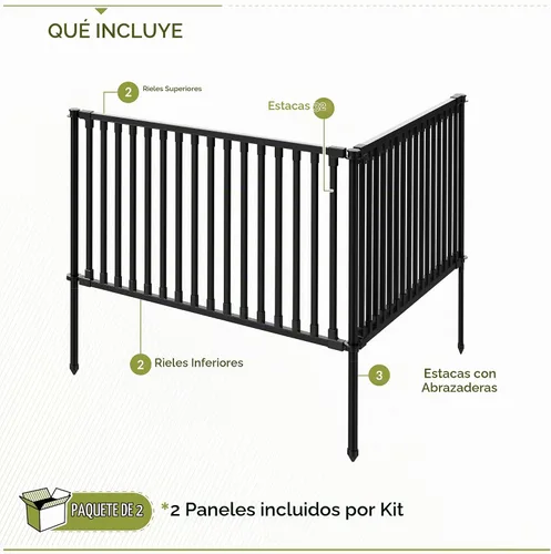 Vista 4 de Zippity - Kit de valla Zurich de 24 pulgadas, de poliacero para bricolaje, sin excavación 24"H x 36"W Poly-Steel (plano)