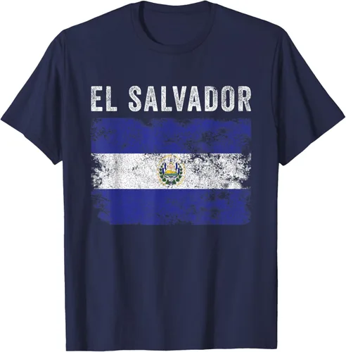 Vista 6 de Bandera de El Salvador envejecido - Hombres Mujeres - Camiseta de la bandera salvadoreña, Negro