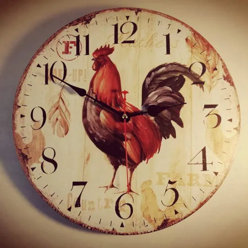 Vista 7 de Reloj de pared de cocina de 10 pulgadas, estilo rústico, silencioso, sin tictac, de cuarzo, funciona con pilas, reloj de pared redondo
