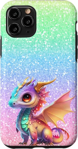 Vista 11 de Funda para iPhone 11 Pro Max colorida rosa naranja bebé dragón bonito cumpleaños Kawaii bonita funda
