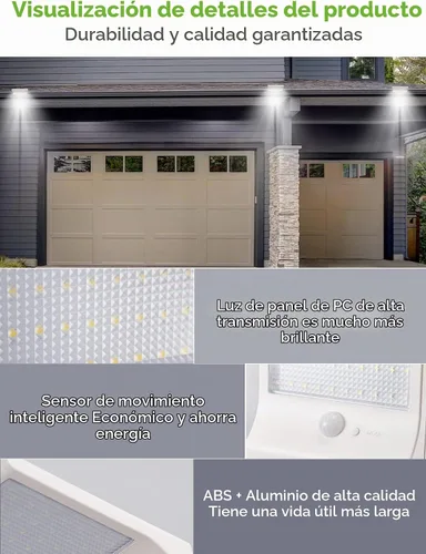 Vista 5 de InnoGear Luces solares de canalón para exteriores, 80 luces LED de montaje en pared con sensor de movimiento, 4 modos de funcionamiento