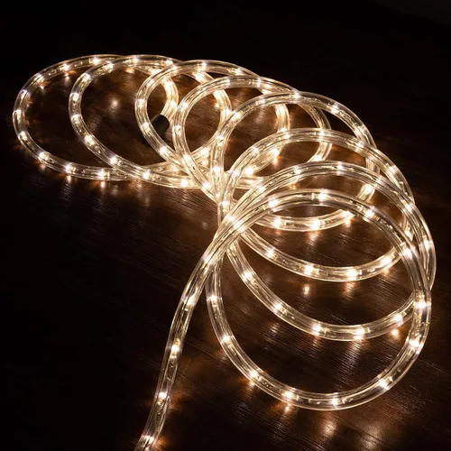 Vista 9 de Cuerda de luz LED blanca cálida de 150 pies con 1656 luces LED, 8 modos de 1/2 pulgada de grosor, controlador conectable al aire libre, permanente