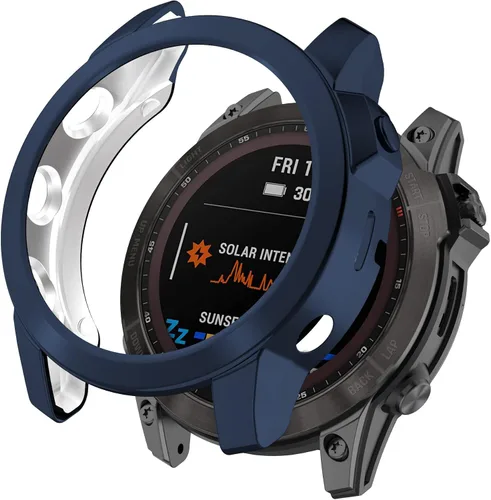 Vista 5 de Funda compatible con Garmin Fenix 7, cubierta protectora chapada en TPU suave, marco protector para Garmin Fenix 7/Fenix 7 Solar/Fenix 7 Sapphire