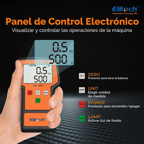 Vista 6 de Báscula Elitech LMC-100F+ de carga para refrigerante, 110 libras, de alta precisión, para Freon, para calefacción, ventilación y aire acondicionado
