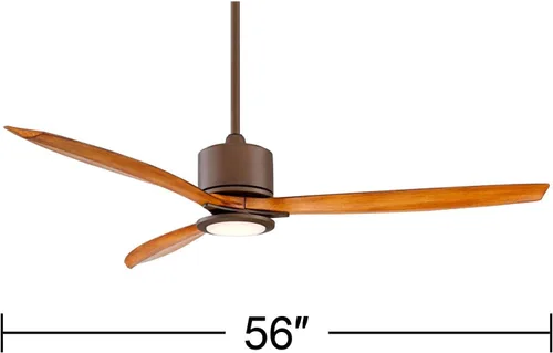 Vista 4 de Ventilador de techo de 3 aspas con clasificación húmeda de bronce de 56 "Rally con control remoto de luz LED