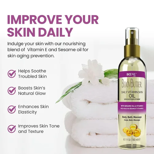 Vista 2 de Biocare Aceite corporal diario con vitamina con aceite de semilla de sésamo y vitamina E