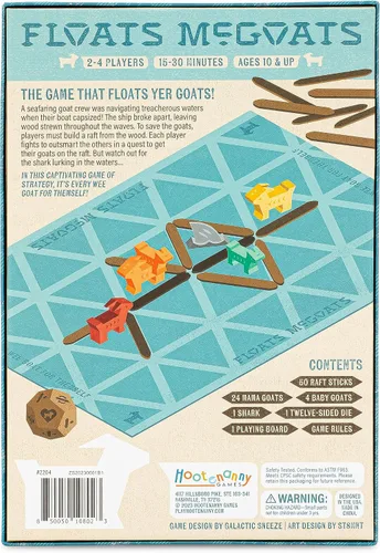 Vista 7 de Hootenanny Games Floats McGoats - Juego de mesa Construye una balsa y salva a tus cabras Perfecto para juegos familiares 2-4 jugadores, a