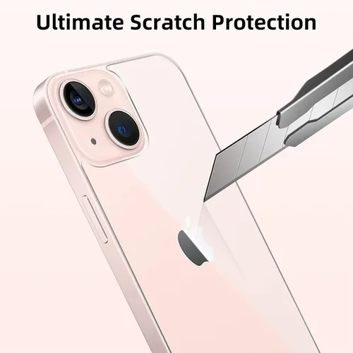 Vista 2 de [Paquete de 2] Protector de pantalla trasera para iPhone 13 para iPhone 13, protector de pantalla de vidrio templado antiarañazos y burbujas