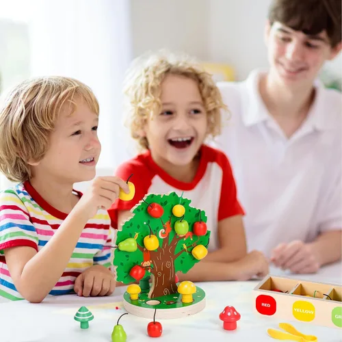 Vista 7 de Woodtoe Juguetes de habilidad motora fina para niños pequeños, juguetes sensoriales de madera Montessori para niños pequeños de 3, 4, 5, 6 años