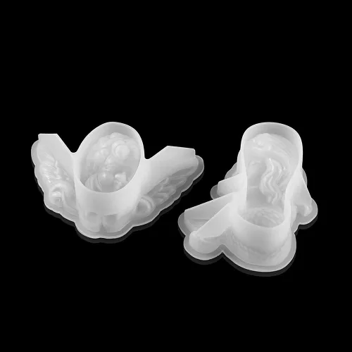 Vista 5 de 1 molde de silicona UV ángel sirena hecha a mano llavero pendiente DIY decoración artesanía resina epoxi molde para joyería herramienta (ángel)